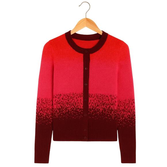 LOGO by Lori Goldstein Ombre Button Cardigan in Barberry – NEW Size Small - Picture 2 of 2